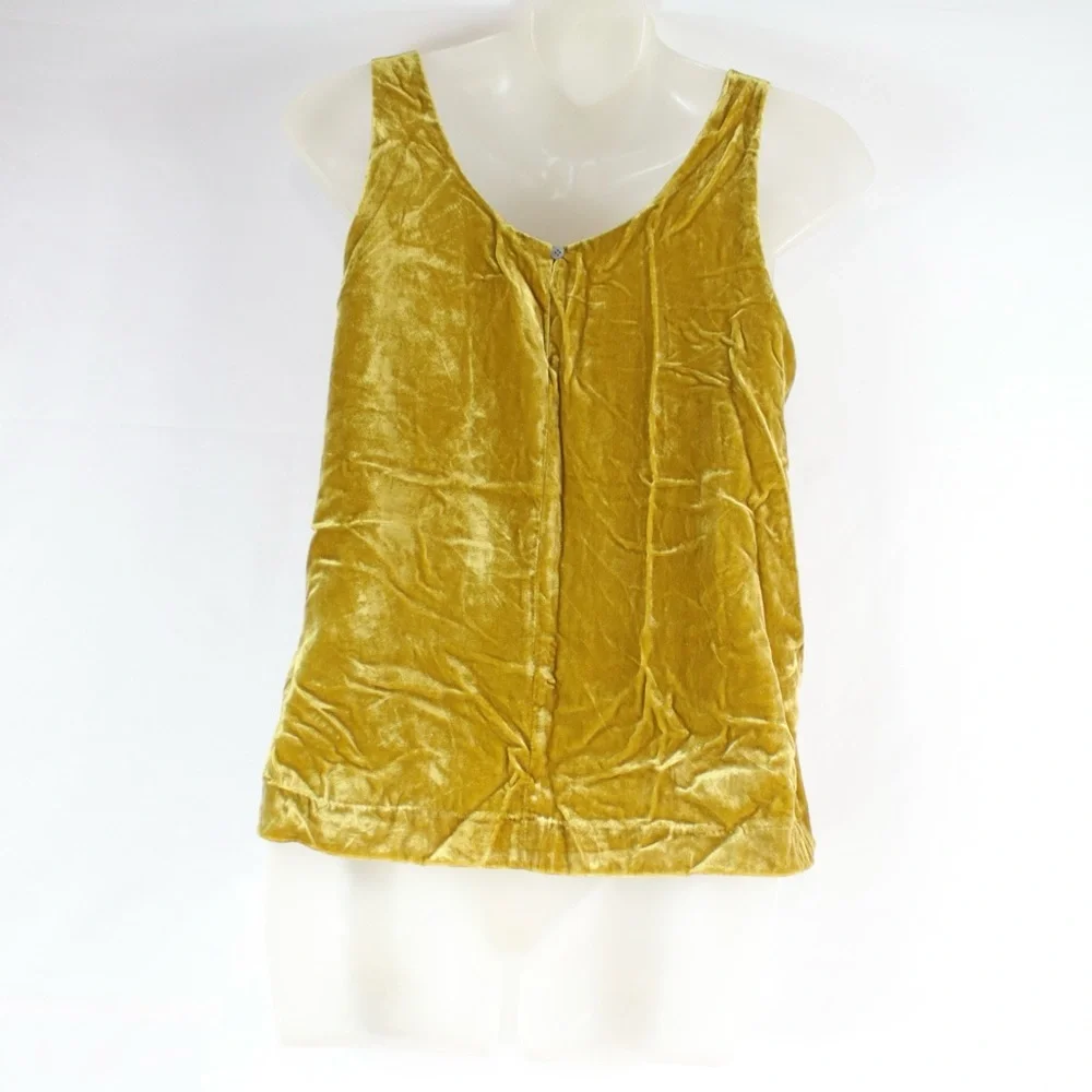 J.Crew Mustard Yellow Velvet Tank‎ Top Womens Size 2